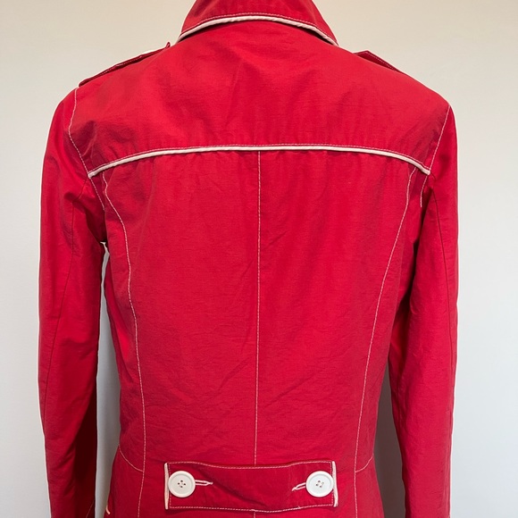 ONLY Brand Stylish Red Trench Coat - Picture 13 of 15